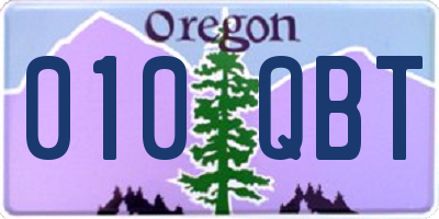 OR license plate 010QBT