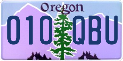 OR license plate 010QBU