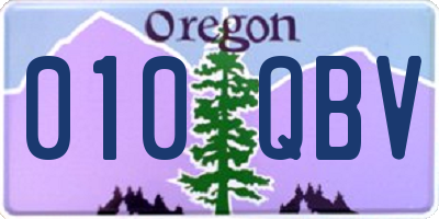 OR license plate 010QBV
