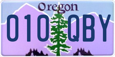 OR license plate 010QBY