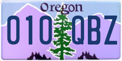 OR license plate 010QBZ