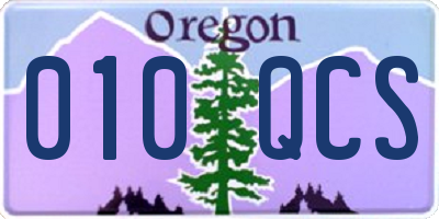OR license plate 010QCS