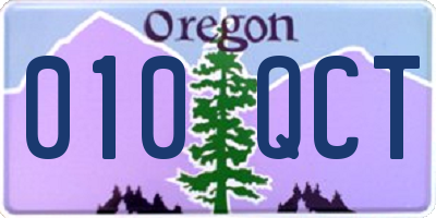 OR license plate 010QCT