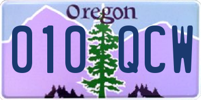 OR license plate 010QCW