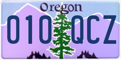 OR license plate 010QCZ