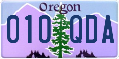OR license plate 010QDA