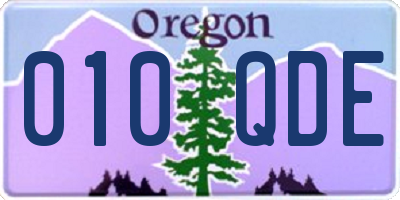 OR license plate 010QDE