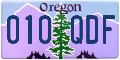 OR license plate 010QDF