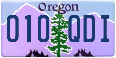 OR license plate 010QDI