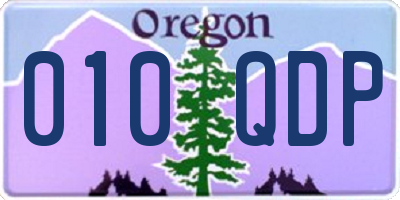 OR license plate 010QDP