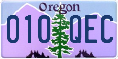OR license plate 010QEC