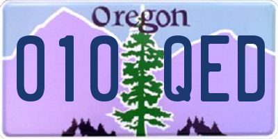 OR license plate 010QED