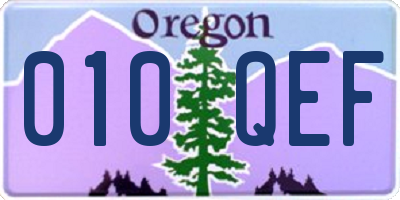 OR license plate 010QEF
