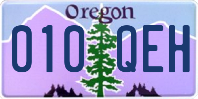 OR license plate 010QEH