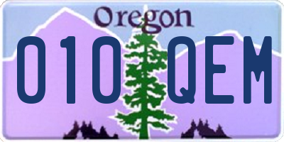 OR license plate 010QEM