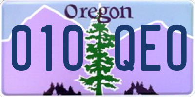 OR license plate 010QEO