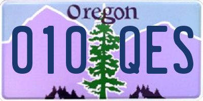OR license plate 010QES