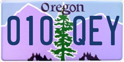 OR license plate 010QEY
