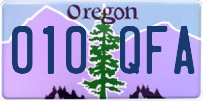 OR license plate 010QFA