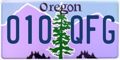 OR license plate 010QFG