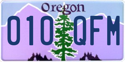 OR license plate 010QFM