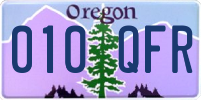 OR license plate 010QFR