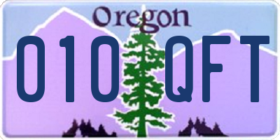 OR license plate 010QFT