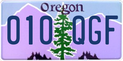OR license plate 010QGF