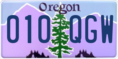 OR license plate 010QGW