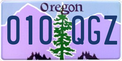 OR license plate 010QGZ