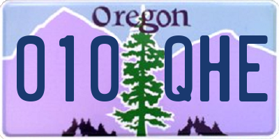 OR license plate 010QHE