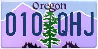 OR license plate 010QHJ