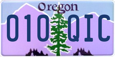 OR license plate 010QIC