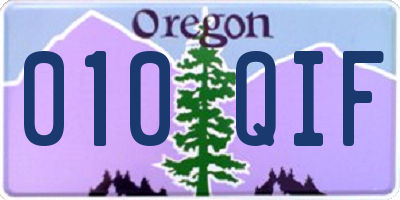 OR license plate 010QIF