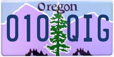 OR license plate 010QIG