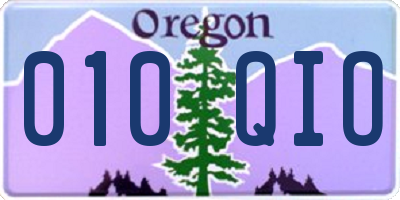 OR license plate 010QIO