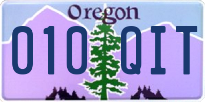 OR license plate 010QIT