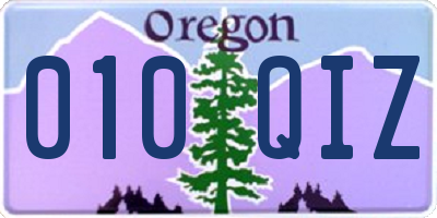 OR license plate 010QIZ