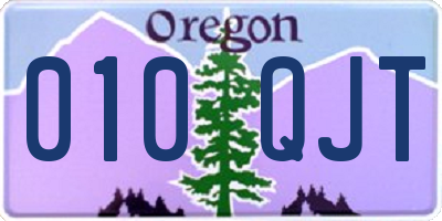 OR license plate 010QJT