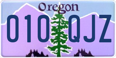 OR license plate 010QJZ