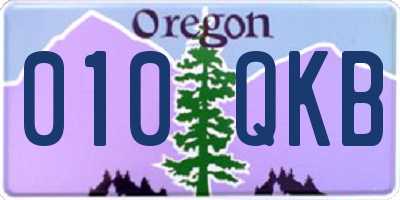 OR license plate 010QKB