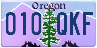 OR license plate 010QKF