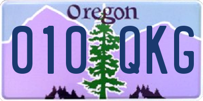 OR license plate 010QKG