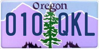 OR license plate 010QKL