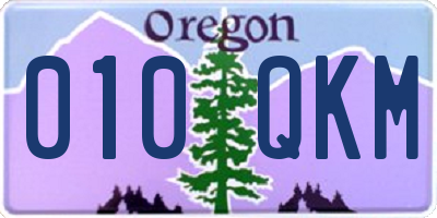 OR license plate 010QKM