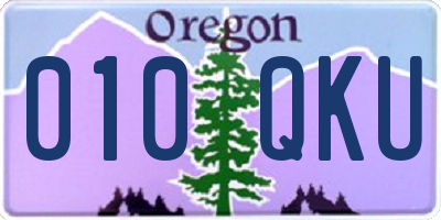 OR license plate 010QKU