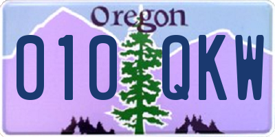 OR license plate 010QKW