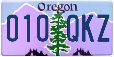 OR license plate 010QKZ