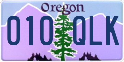 OR license plate 010QLK