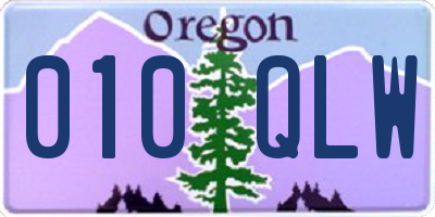 OR license plate 010QLW
